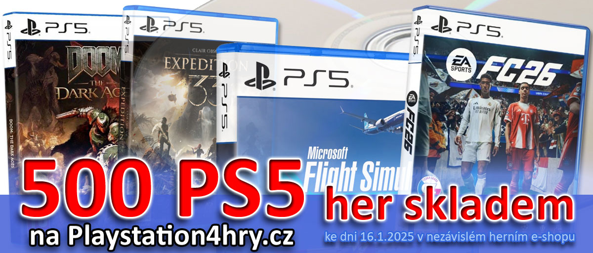 500 her na Playstation 5 skladem v e-shopu Playstation4hry.cz