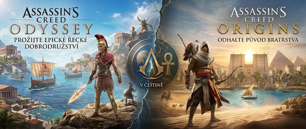 PS4 hry v češtině Assassins Creed Odyssey a Origins