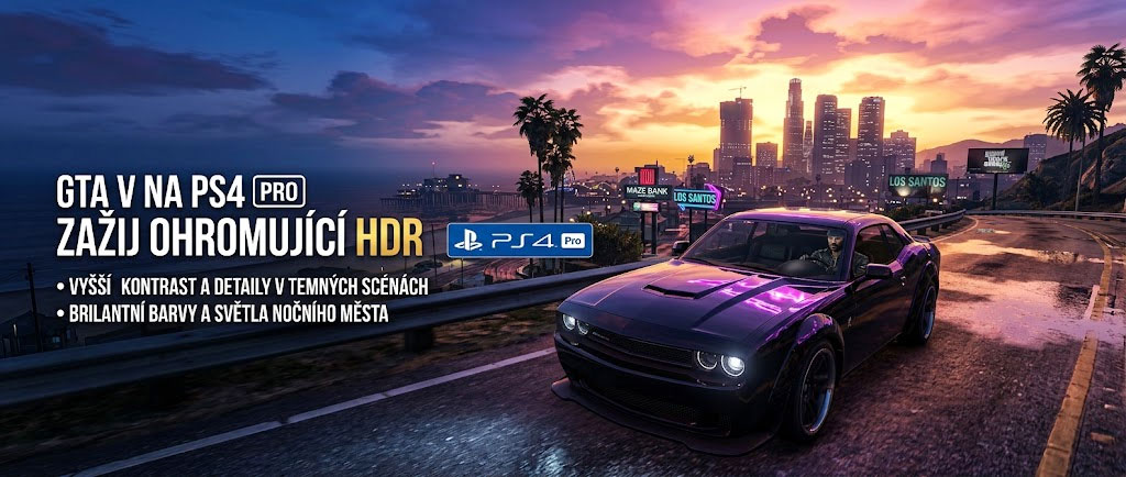 GTA 5 PS4 PRO vylepšení o HDR grafiku GTA 5 PS4 PRO vylepšení o HDR grafiku