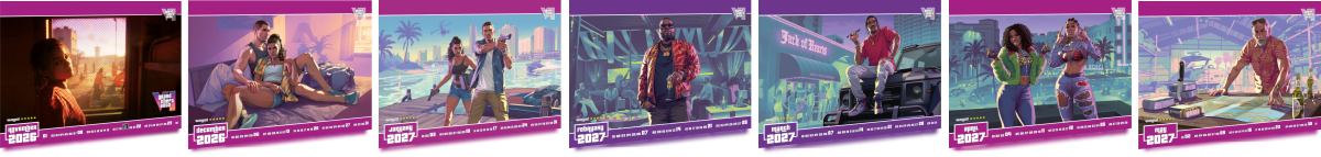 Grand Theft Auto 6 kalendář na křídovém papíru Grand Theft Auto 6 kalendář (fotky)