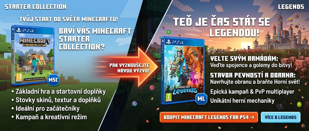 Minecraft Legends PS4 v češtině je akční Minecraft příběhová hra