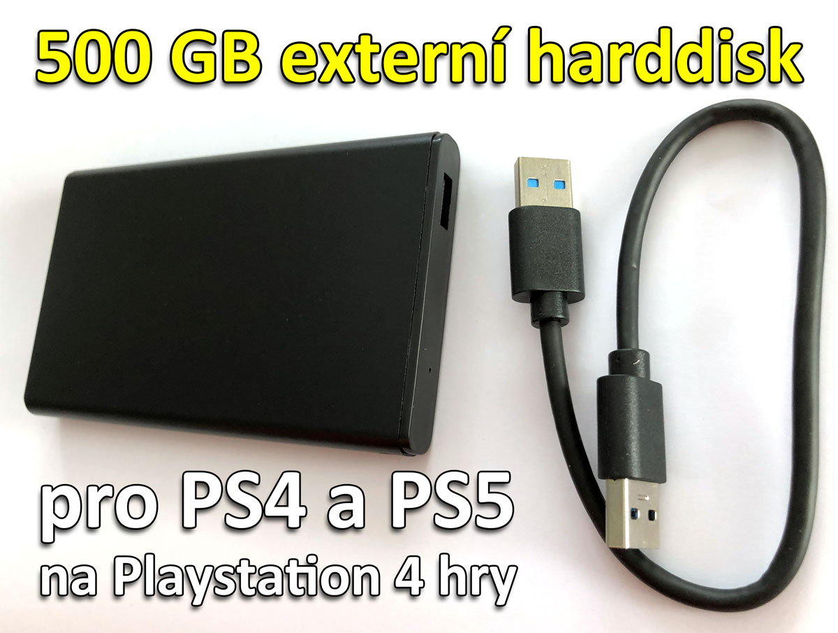 PS4 a PS5 externí HDD 500GB na Playstation 4 hry