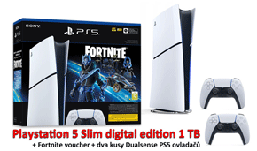 vánoční nabídka Sony Playstation 5 Slim + 2 ks Dualsense ovladačů
