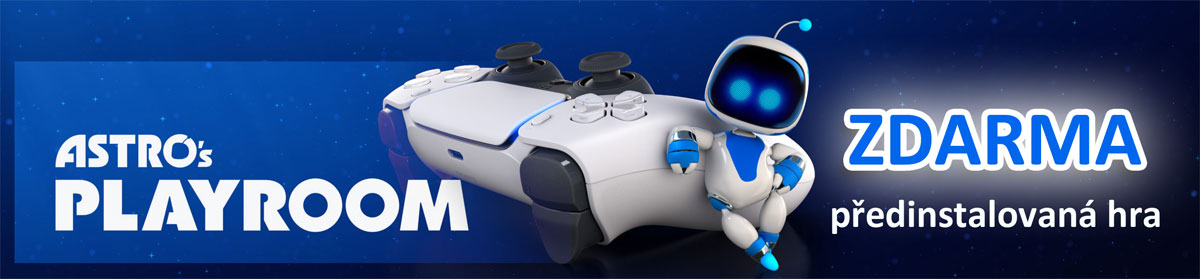 při zakoupení tohoto PS5 Slim 1TB SSD bundle se dvěmi Sony Dualsense ovladači získáte hru na PS5 zdarma - Astro's Playroom