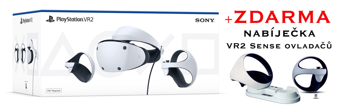 Playstation VR2 brýle na PS5 + nabíječka VR2 Sense ovladačů