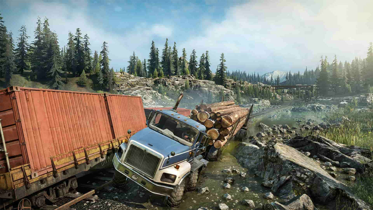 Snowrunner PS4 ofroad simulátor přepravy na Aljašce