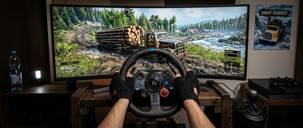 Snowrunner na PS4 se hraje skvěle na volantu