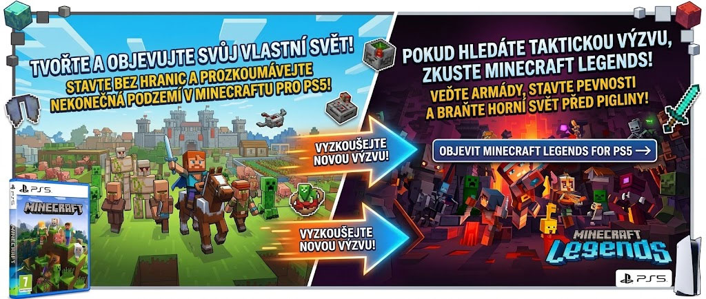 akční hra ze světa Minecraft - Minecraft Legends na PS5 akční hra ze světa Minecraft - Minecraft Legends na PS5