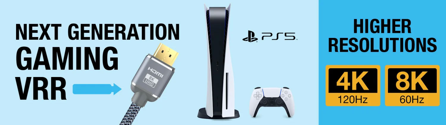 Ultra High Speed HDMI kabel pro Playstation 5 (4K/120 Hz, 8K/60Hz) délka 3 metry