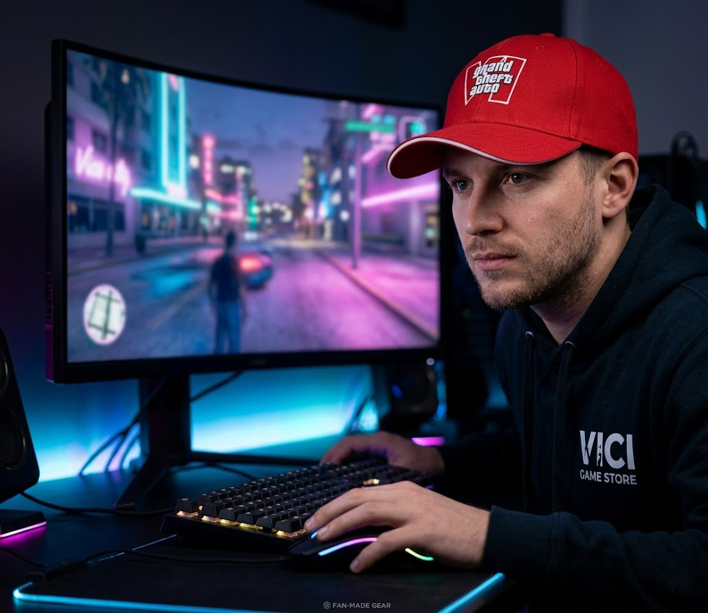 kšiltovka s motivem GTA 6 – Wanted (5 hvězd)