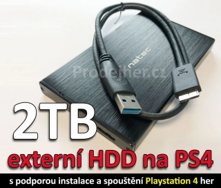 2TB externí harddisk na Playstation 4 hry