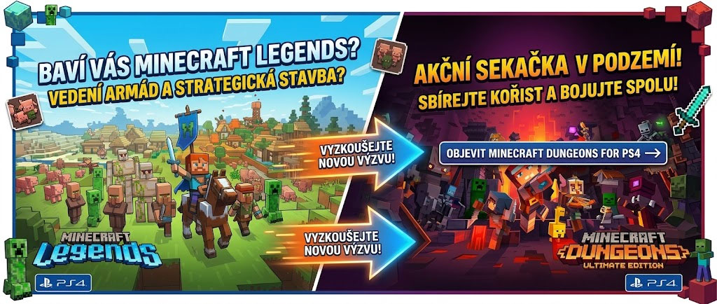 tip na další akční Minecraft hru - Minecraft Dungeon PS4 tip na další akční Minecraft hru - Minecraft Dungeon PS4